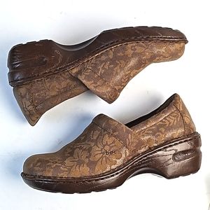 b.o.c. Brown Floral Mules sz 10 #1084-5037